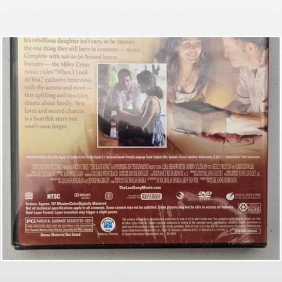 New Touchstone DVD Movie The Last Song PG 2010 Drama NWT - Picture 8 of 11